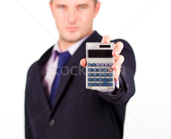 Człowiek Kalkulator młodych człowiek biznesu szkoły technologii Zdjęcia stock © wavebreak_media