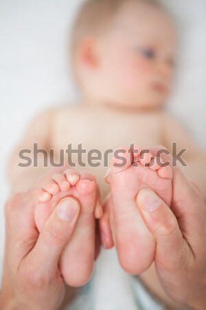 ストックフォト: フィート · 赤ちゃん · 手 · 母親