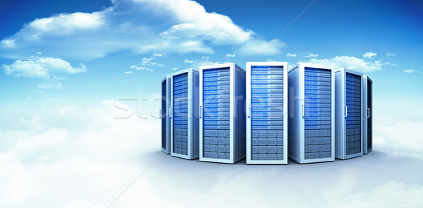 összetett kép szerver tornyok fényes kék ég Stock fotó © wavebreak_media