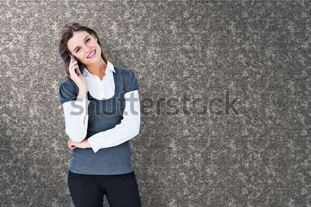 Imagen mujer de negocios teléfono gris textura Foto stock © wavebreak_media