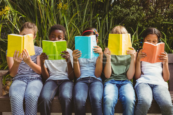 子供 読む 図書 公園 座って ストックフォト © wavebreak_media