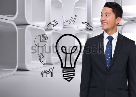 Stockfoto: Afbeelding · glimlachend · zakenman · tonen