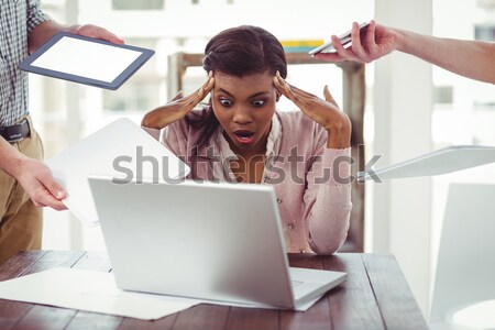 Composite image of businesswoman stressed out at work Stock photo © wavebreak_media