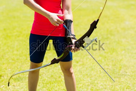 összetett kép sportoló gyakorol íjászat park Stock fotó © wavebreak_media