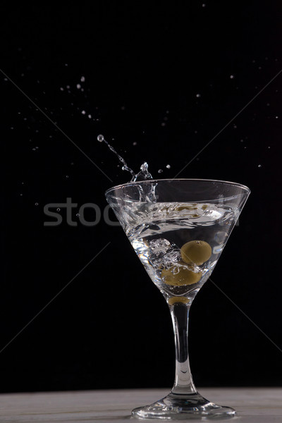 Wodka Martini-Glas Oliven schwarz Wein Stock foto © wavebreak_media