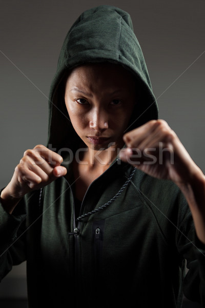 Déterminé femme boxe fitness studio [[stock_photo]] © wavebreak_media
