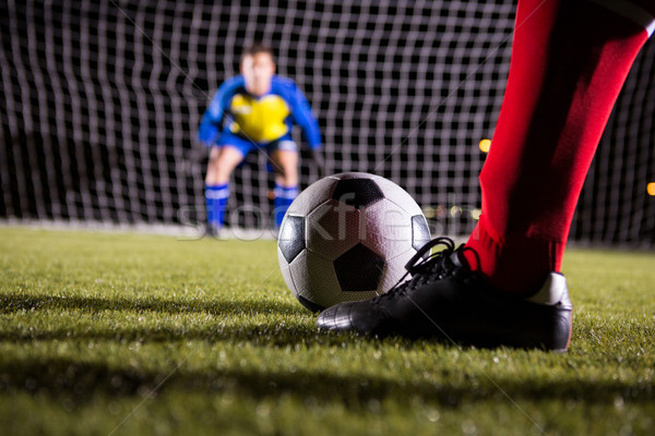 Niedrig Abteilung Fußballer Ball Torhüter stehen Stock foto © wavebreak_media