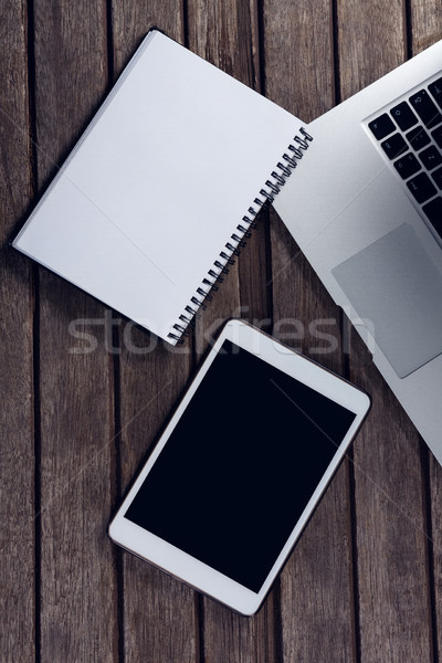 Laptop digitale tablet dagboek houten tafel internet Stockfoto © wavebreak_media