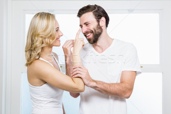 Mulher creme homem banheiro amor Foto stock © wavebreak_media
