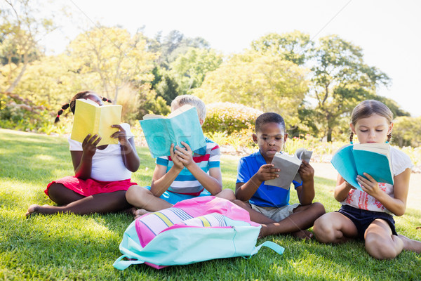 Enfants lecture livres parc fille [[stock_photo]] © wavebreak_media