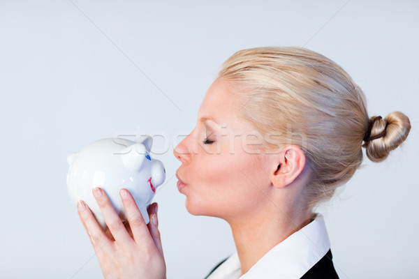 Nő csók persely kéz arc nők Stock fotó © wavebreak_media