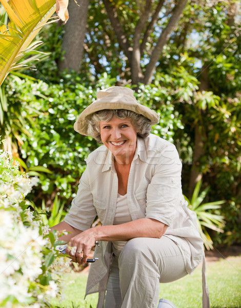 Pretty senior woman looking at the camera Stock photo © wavebreak_media