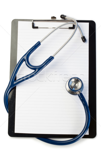 Note pad and stethoscope on a white background Stock photo © wavebreak_media
