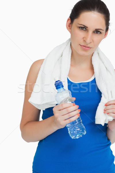 Toalha garrafa branco esportes azul Foto stock © wavebreak_media