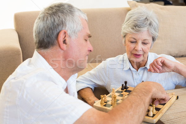 Sitzung Stock spielen Schach home Stock foto © wavebreak_media