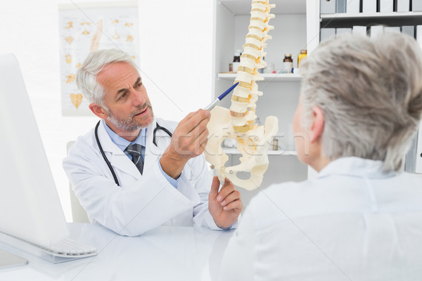 Male doctor explaining the spine to senior patient Stock photo © wavebreak_media