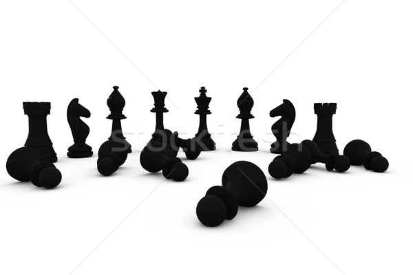 Negro piezas de ajedrez pie blanco ajedrez equipo Foto stock © wavebreak_media