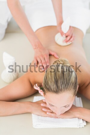 Belle femme pétrolières massage salon de beauté visage [[stock_photo]] © wavebreak_media