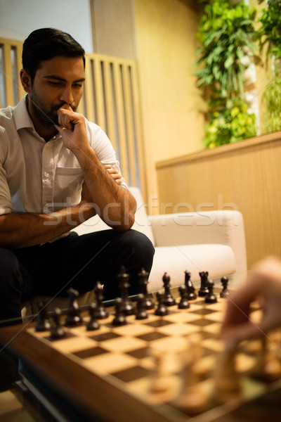 Jungen Geschäftsmann spielen Schach weiblichen Kollege Stock foto © wavebreak_media