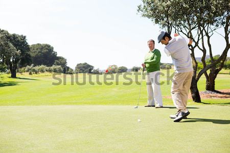 Foto stock: Hombres · jugando · cricket