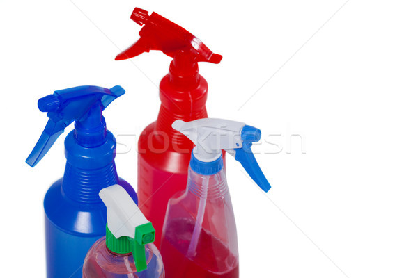 Various detergent bottles on white background Stock photo © wavebreak_media