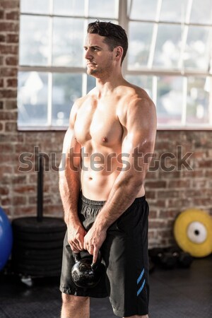 Muscular man training with medicine ball Stock photo © wavebreak_media
