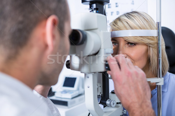 Сток-фото: оптик · женщины · пациент · лампы · офтальмология