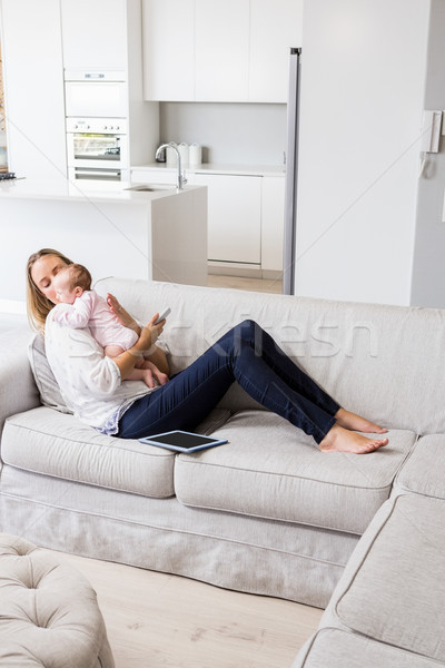 Anya játszik baba otthon nő szeretet Stock fotó © wavebreak_media