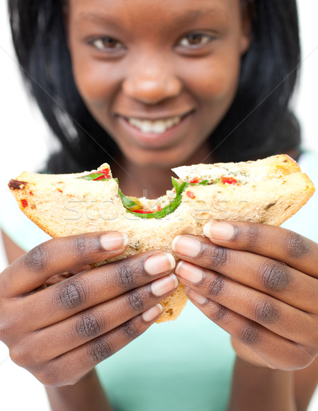 Bastante comer sándwich blanco salud Foto stock © wavebreak_media