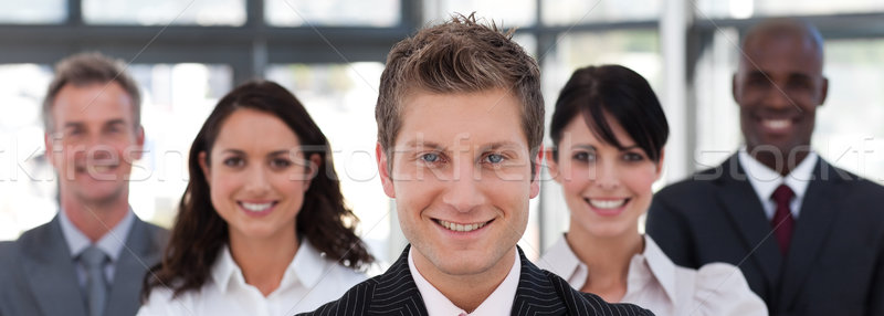 Happy business manager leading his team Stock photo © wavebreak_media