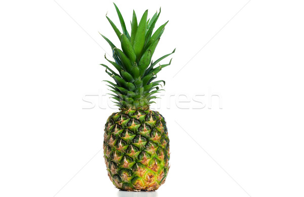 Stock photo: Pineapple upright on a white background