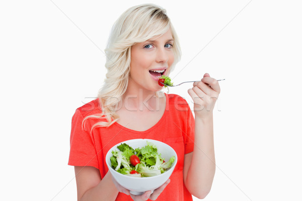 Légumes salade souriant femme blanche alimentaire [[stock_photo]] © wavebreak_media