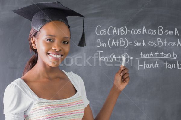 Estudante sorridente lousa sala de aula escolas Foto stock © wavebreak_media