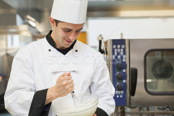 Gülen pişirmek mutfak mutlu restoran şapka Stok fotoğraf © wavebreak_media