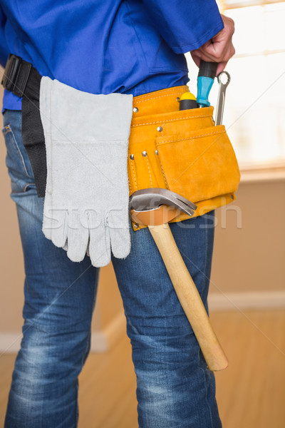 Stockfoto: Achteraanzicht · klusjesman · tool · gordel · huis