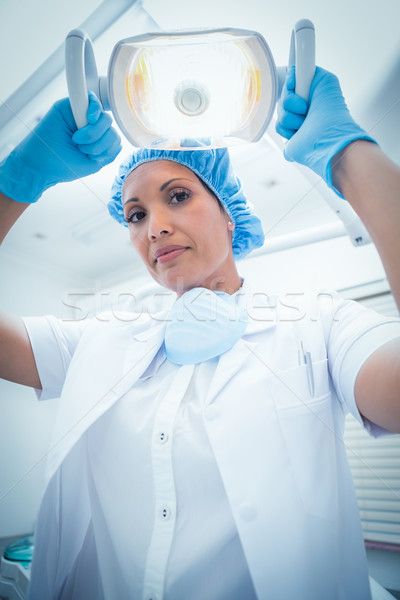 Foto stock: Grave · femenino · dentista · luz · retrato · Trabajo