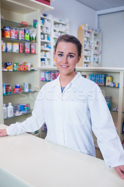 Portrait of a smiling student in lab coat looking at camera Stock photo © wavebreak_media