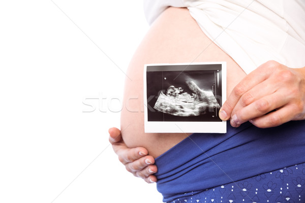 Terhes nő mutat ultrahang egészség női terhesség Stock fotó © wavebreak_media