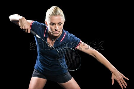 Afbeelding badminton speler spelen roze Stockfoto © wavebreak_media