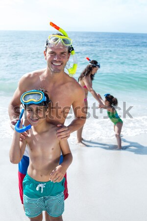 Porträt glücklich tragen scuba Masken Stock foto © wavebreak_media