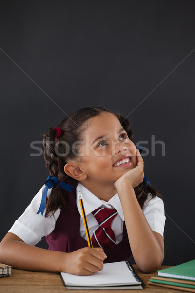 Iskolás lány házi feladat tábla figyelmes gyermek asztal Stock fotó © wavebreak_media