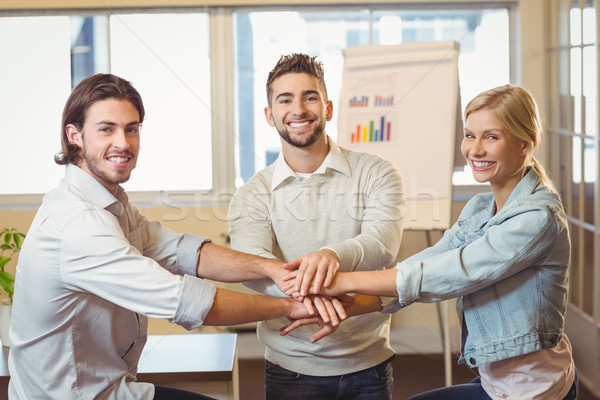 Gens d'affaires main portrait souriant [[stock_photo]] © wavebreak_media