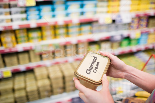 Close up view of hands holding churned cream Stock photo © wavebreak_media