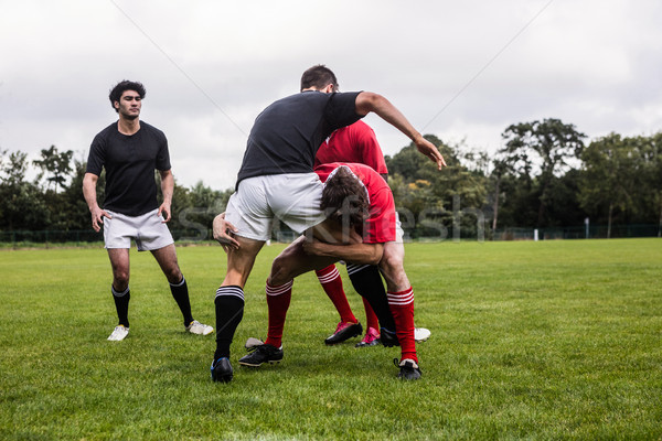 Rugby joueurs jeu parc monde noir [[stock_photo]] © wavebreak_media