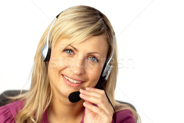 Femme d'affaires parler casque jeunes femme d'affaires affaires [[stock_photo]] © wavebreak_media