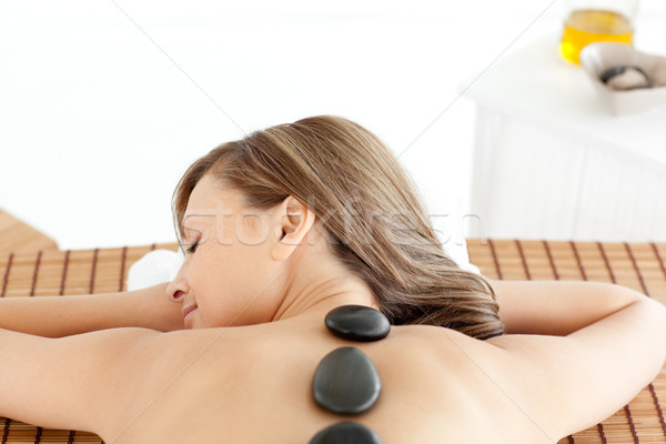 Stock photo: Sleeping woman relaxing on a massage table 