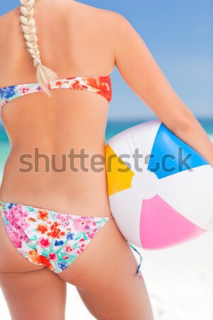 Mid section of fit woman in bikini on the beach Stock photo © wavebreak_media