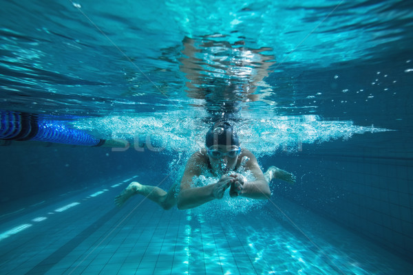 訓練 自己的 游泳池 閒暇 商業照片 © wavebreak_media