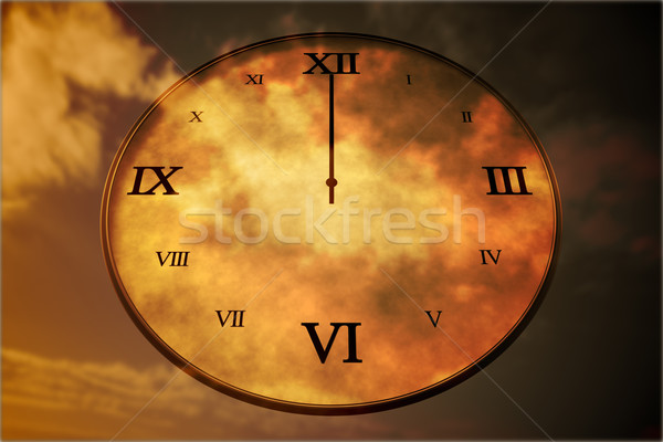 Digitally generated roman numeral clock Stock photo © wavebreak_media