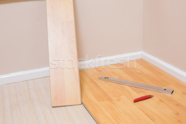 Planks being put down on floor Stock photo © wavebreak_media